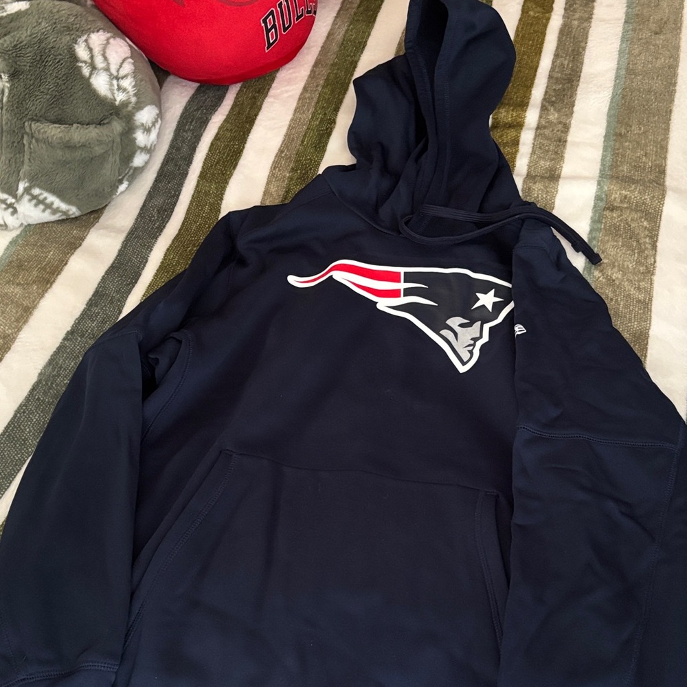 New Era Navy Blue Hoodie with Red and White Logo